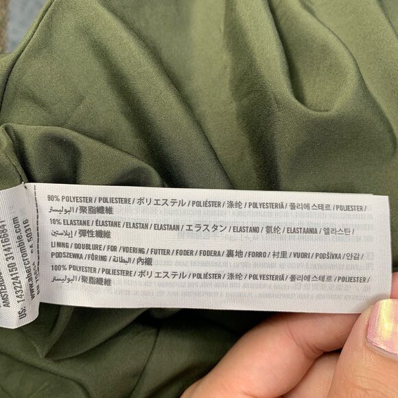 Abercrombie & Fitch Skirt Womens 0 Avocado Front Snap Button Faux Suede Skater - Picture 9 of 12